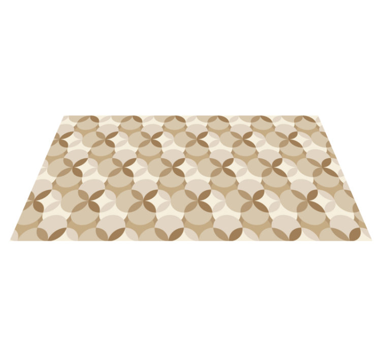 Circles beige vinyl rug - TenStickers