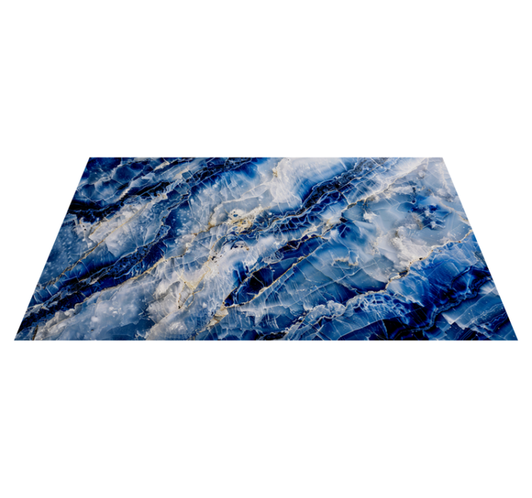 Dark blue marble vinyl rug - TenStickers