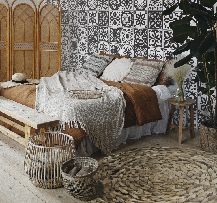 Circular Woven textured vinyl rug - TenStickers