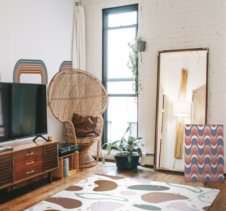 Irregular abstract shape pattern minimal rug - TenStickers