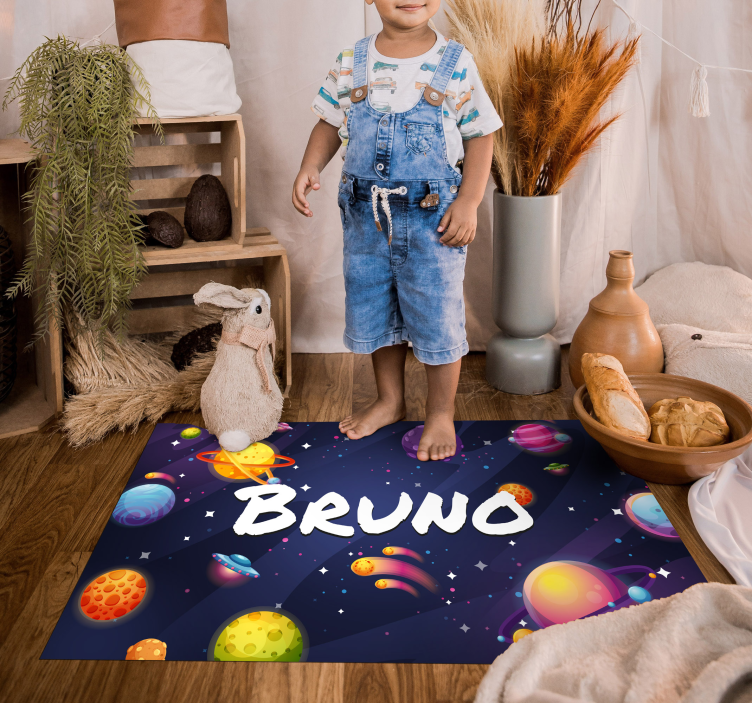 Customizable Space-Themed Design kids rug - TenStickers