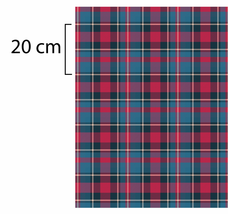 Blue and red tartan vintage rug - TenStickers