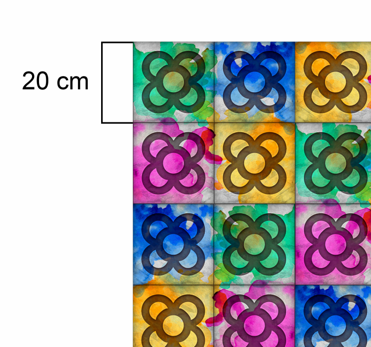 colorful panot tile vintage rug - TenStickers