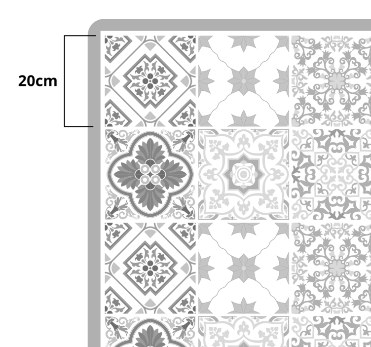 Elegant Tile Pattern marble vinyl rug - TenStickers