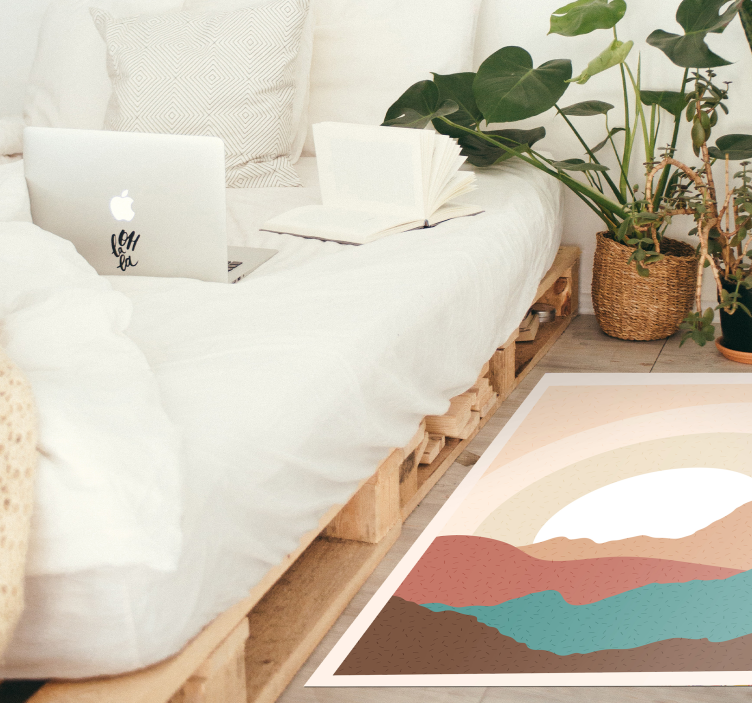 Abstract Mountain Layers nature vinyl rug - TenStickers