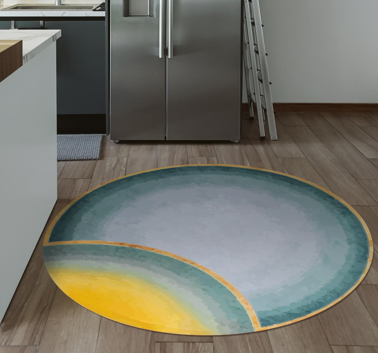 Abstract Circular Form minimal vinyl rug - TenStickers