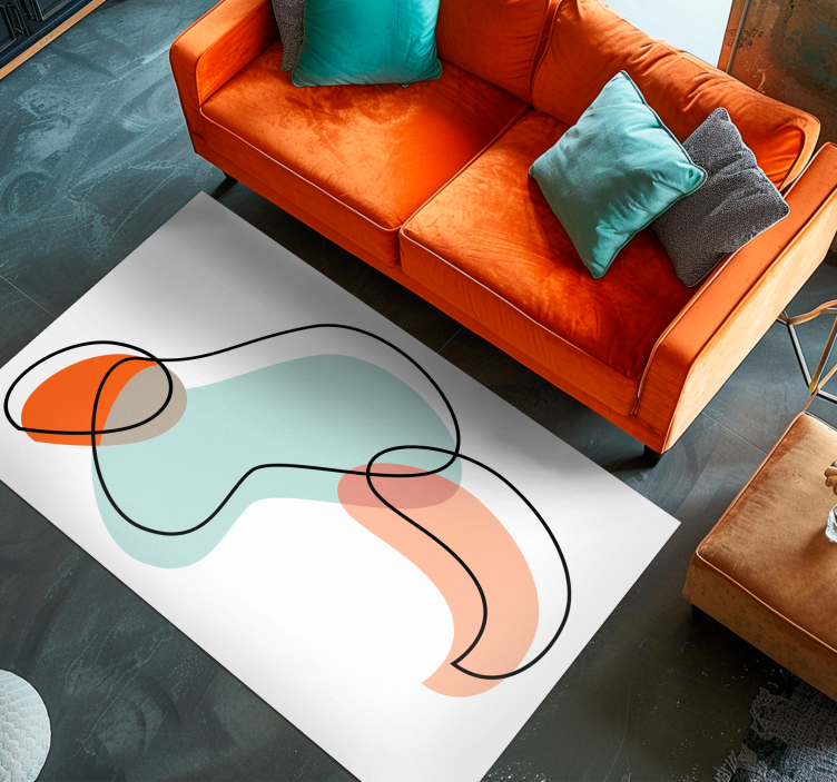Abstract Geometric Shapes Overlay minimalist rug - TenStickers