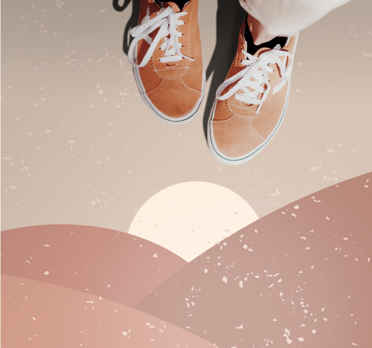 Abstract Landscape minimal vinyl rug - TenStickers