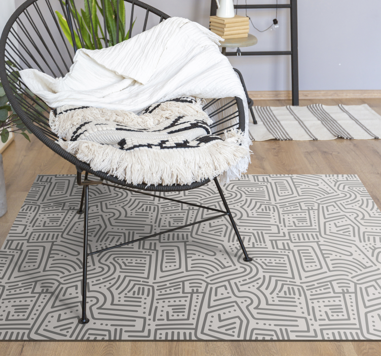 Abstract Linear Shapes modern vinyl rug - TenStickers