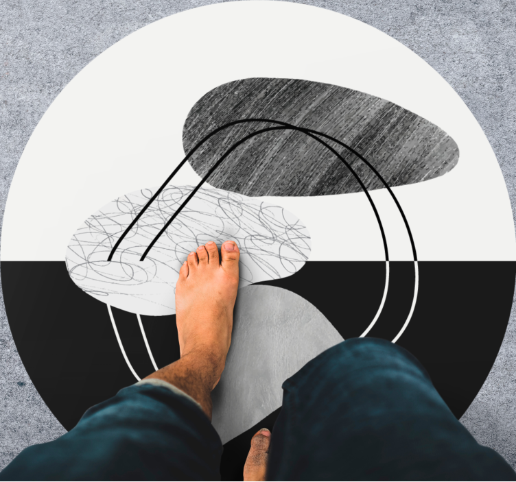 Abstract Shape Artwork minimal vinyl rug - TenStickers