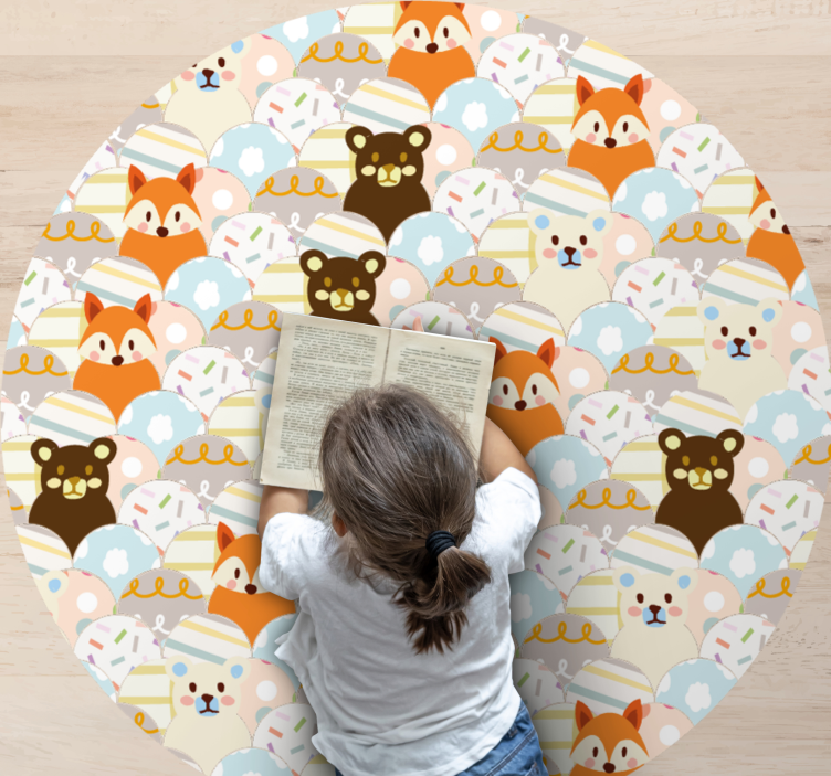 Adorable Animal Pattern kids rug - TenStickers