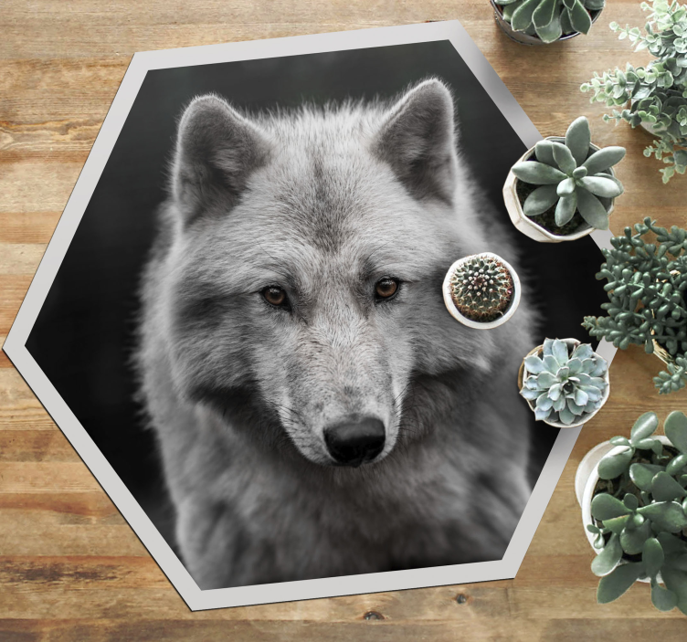 Alpha Wolf on black  animal rug - TenStickers