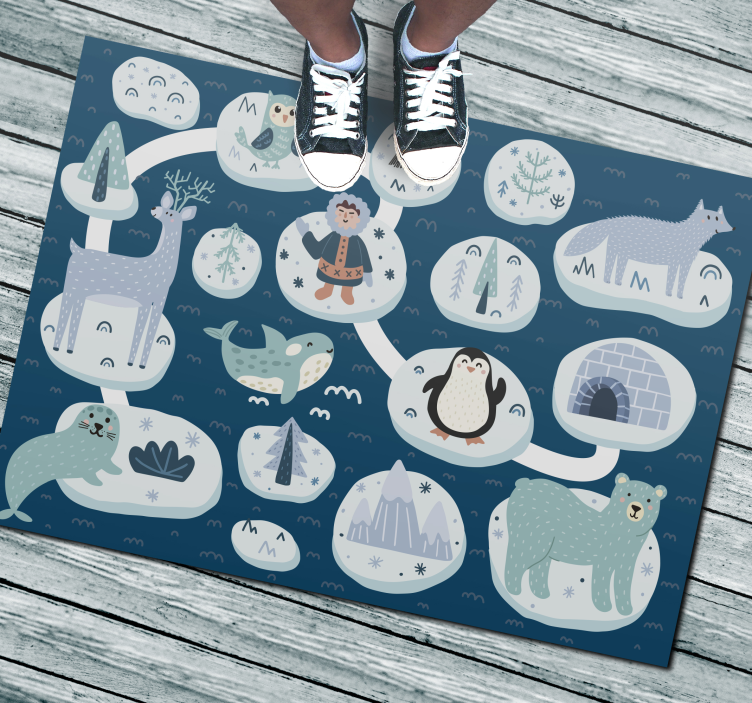 Arctic Adventure kids vinyl rug - TenStickers