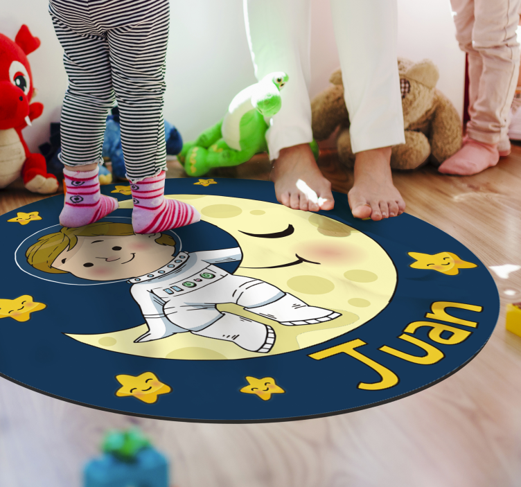 Astronaut Slumber Circle custom floor mat - TenStickers
