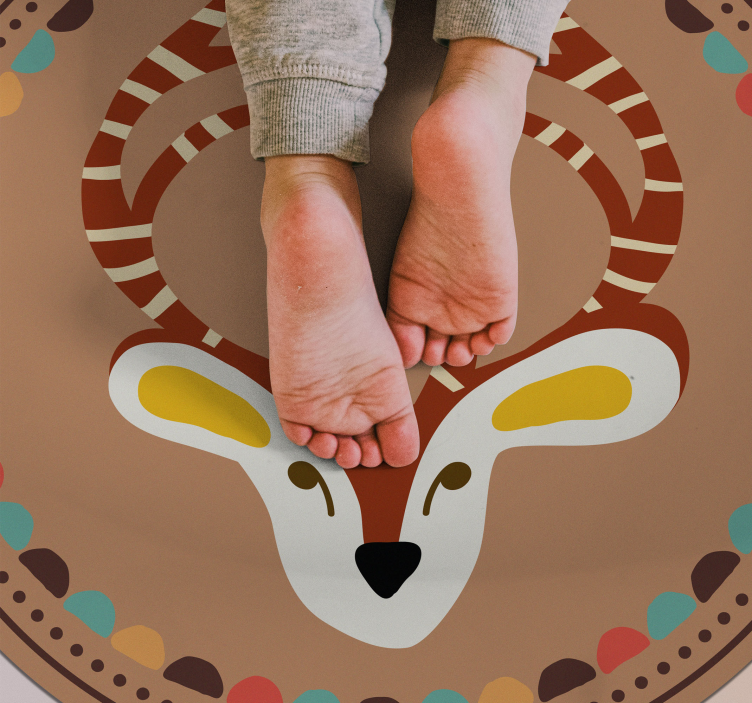 Autumn deer animal vinyl rug - TenStickers