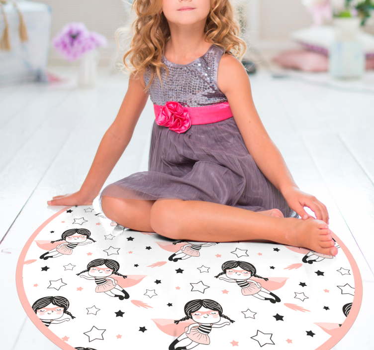 Ballerina Circular Playarea kids vinyl rug - TenStickers