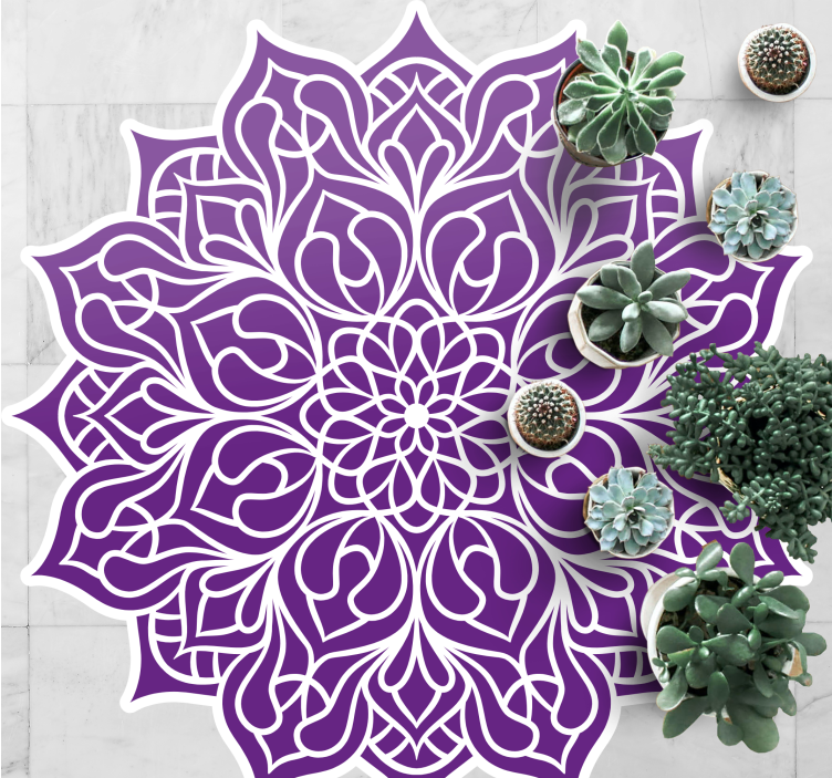 Beautiful flower mandala mandala vinyl rug - TenStickers