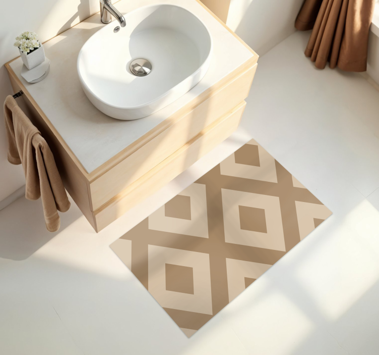 Beige fabric imitation bathroom vinyl rug - TenStickers