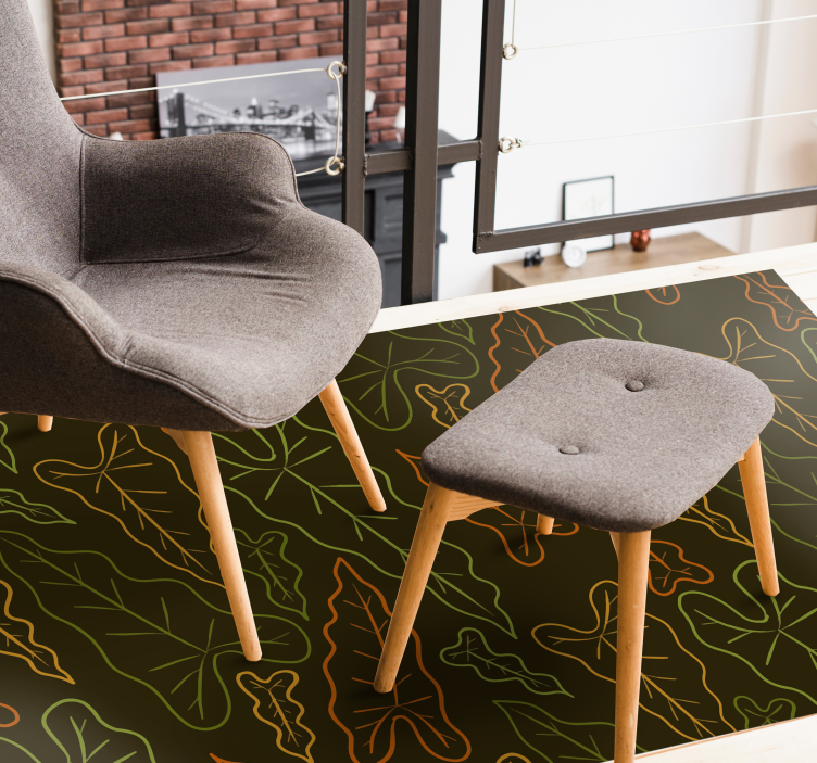 Big tropical leaves floral rug - TenStickers