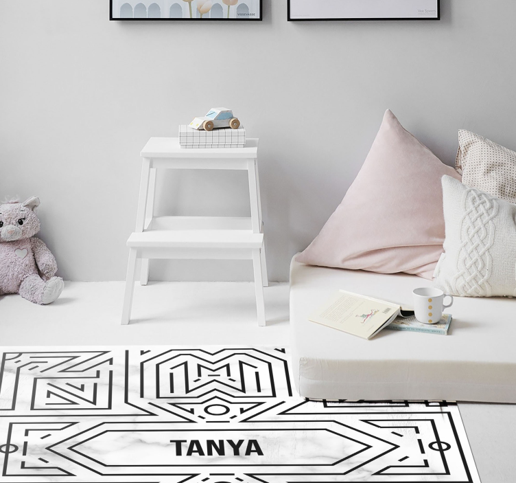 Art Déco maze teen vinyl rug - TenStickers