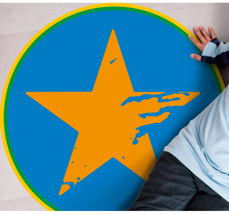 Blue Star Accent kids vinyl rug - TenStickers