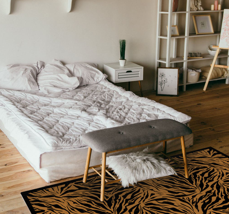 Bold Tiger Stripes animal print vinyl rug - TenStickers