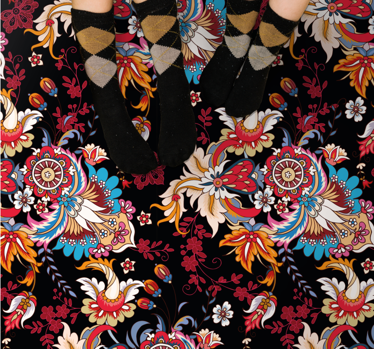 Botanical Inspiration mandala vinyl rug - TenStickers