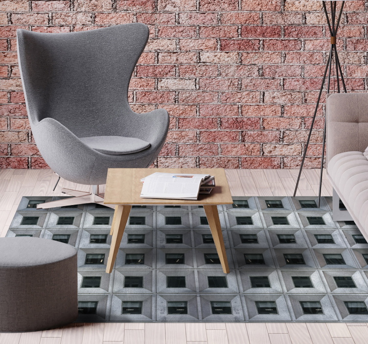 Brutalist architecture grey rug - TenStickers