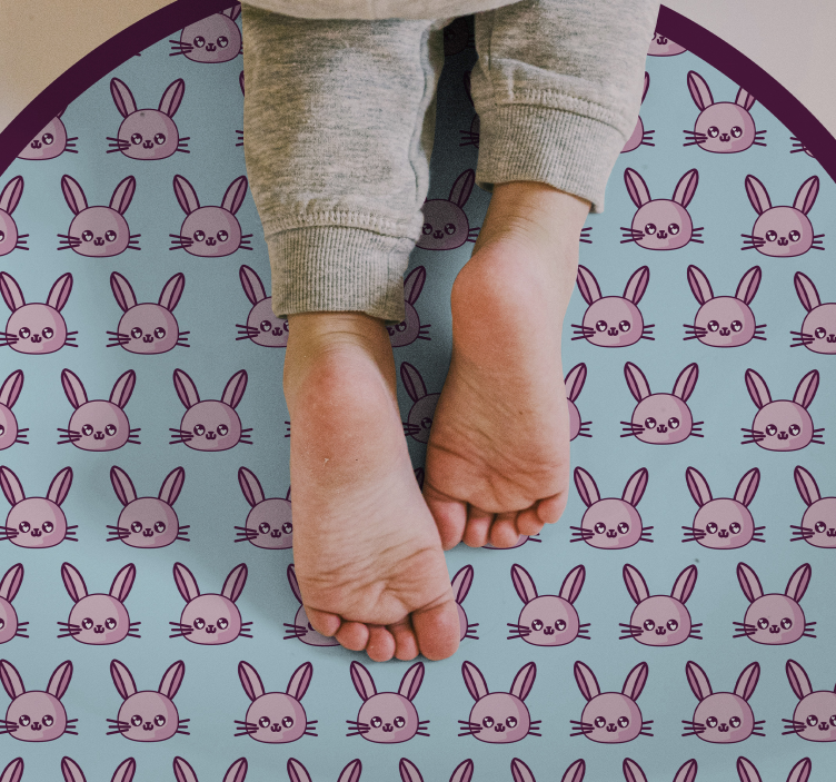 Bunny Playground nursery vinyl rug - TenStickers