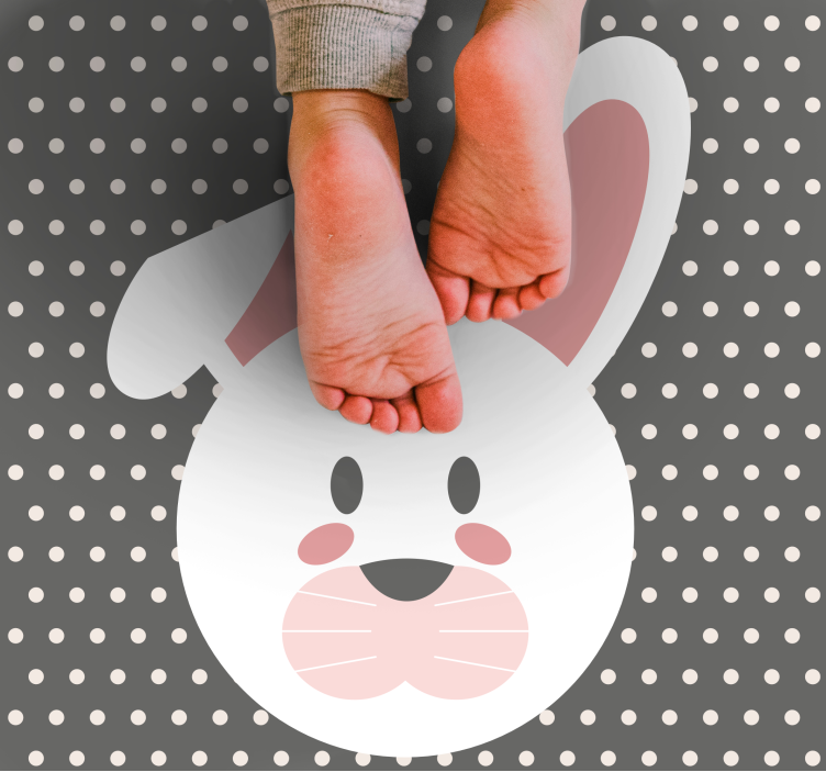 Bunny Polka Dot Overlay kids rug - TenStickers