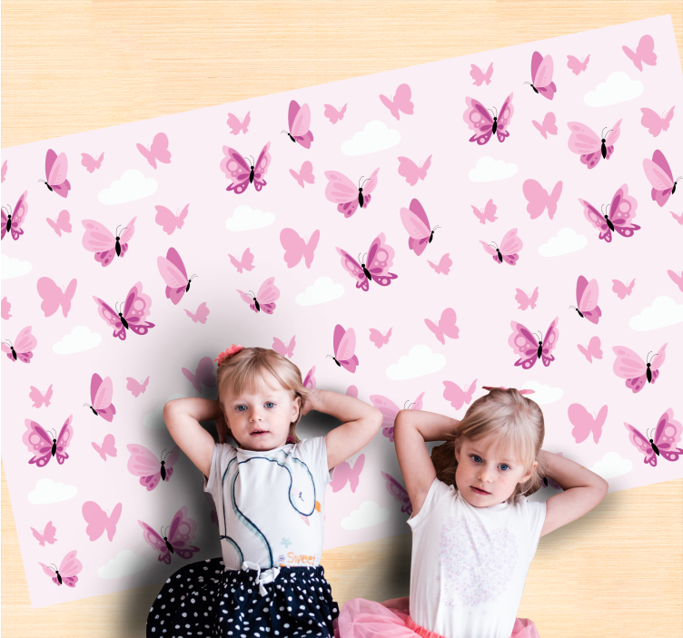Butterfly Dreams kids vinyl rug - TenStickers