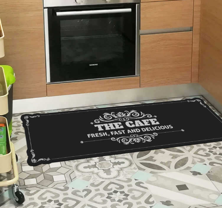 Cafe Fresh Delicious custom rug - TenStickers