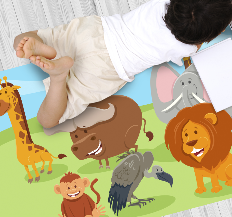 Charming Creature Friends kids vinyl rug - TenStickers