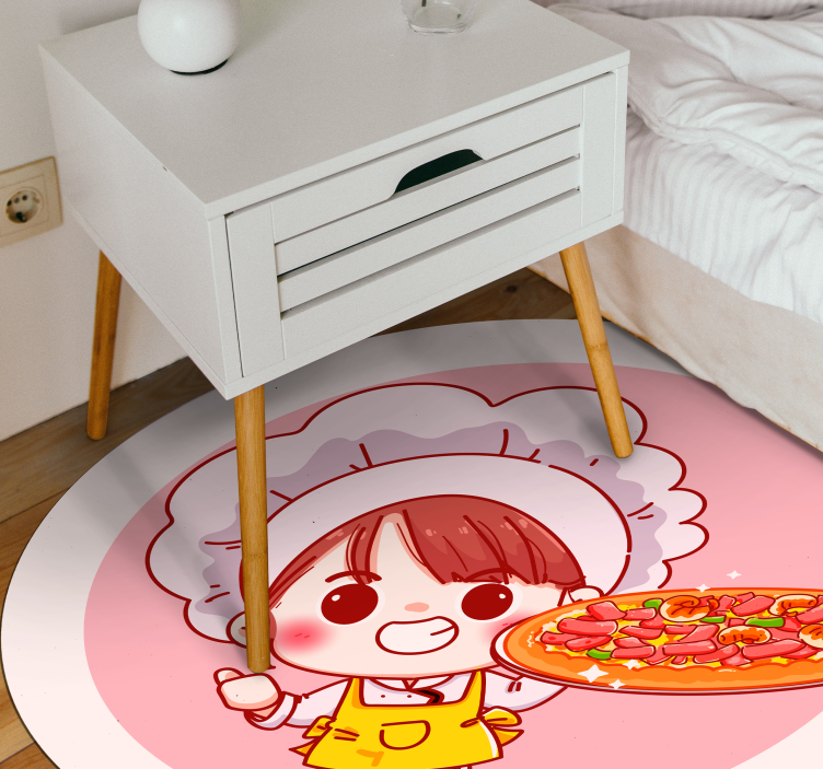 Cheerful Chef Illustration kids vinyl rug - TenStickers