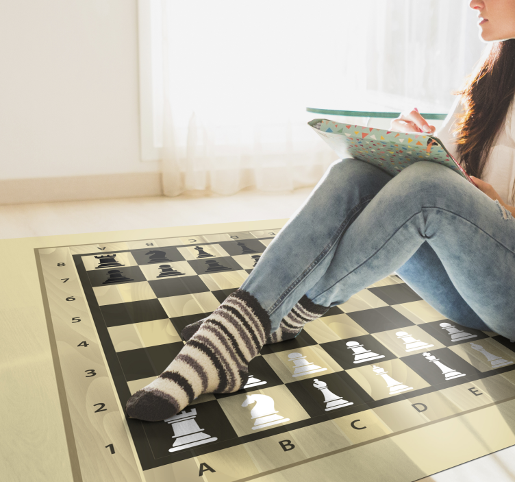 Chess board and pieces game mat - TenStickers
