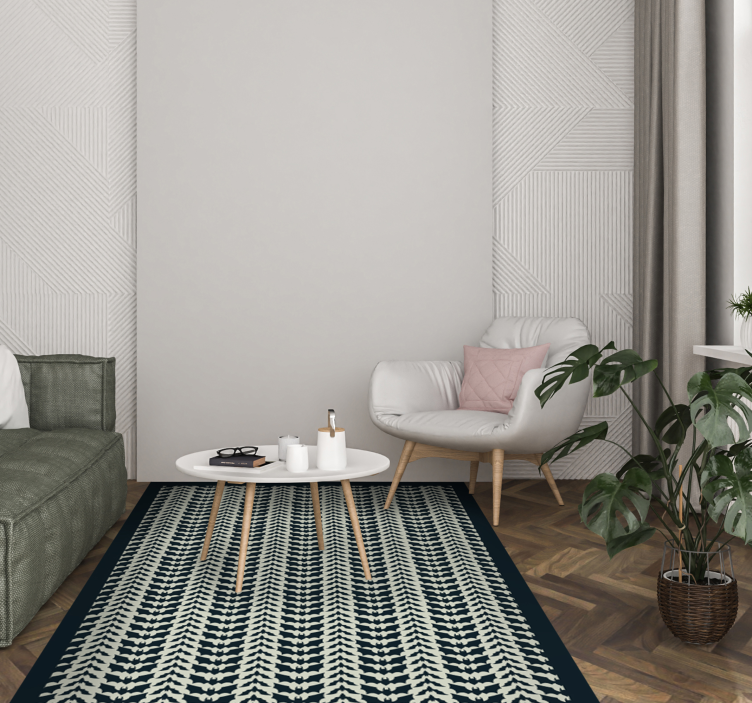 Chevron Intricacy striped vinyl rug - TenStickers