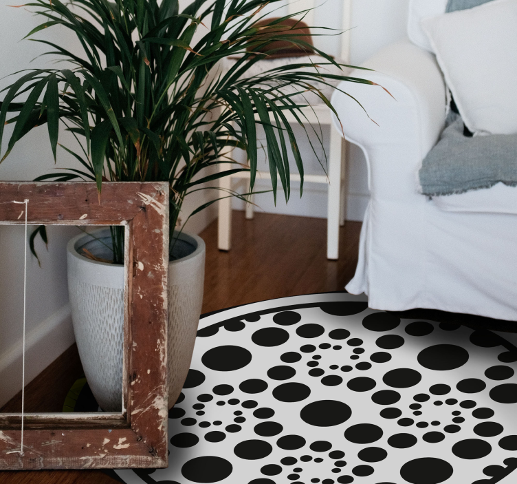 Circular Dotted Pattern geometric vinyl rug - TenStickers