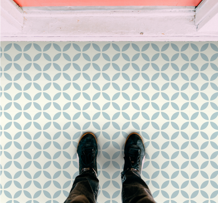 Tile vinyl rug with circular pattern design - TenStickers