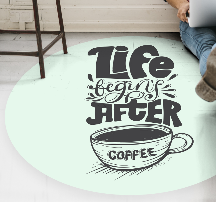 Coffee Quote Motif custom rug - TenStickers