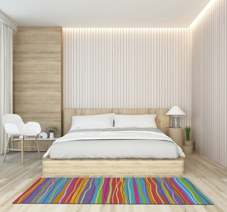 Stunning colored stripes modern vinyl rug - TenStickers