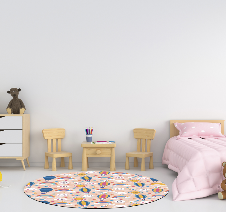 Colorful Balloon Pattern kids vinyl rug - TenStickers