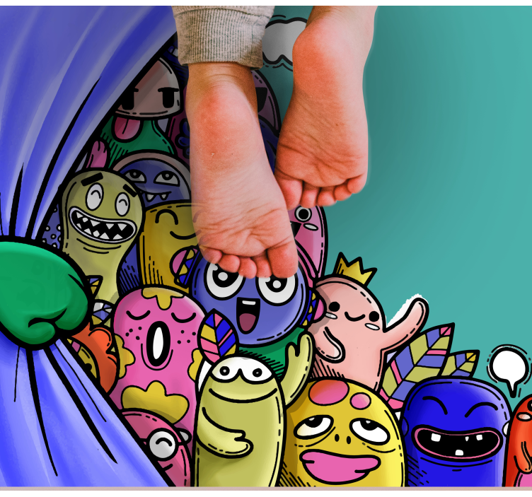 Colorful Monster Characters kids vinyl rug - TenStickers