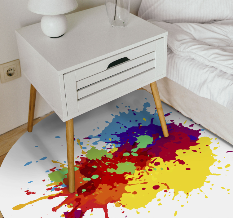 Colorful Splash Art kids vinyl rug - TenStickers