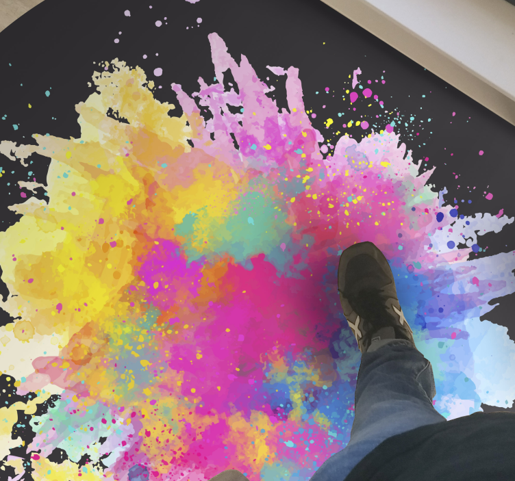 Colorful Splash Explosion textured vinyl rug - TenStickers