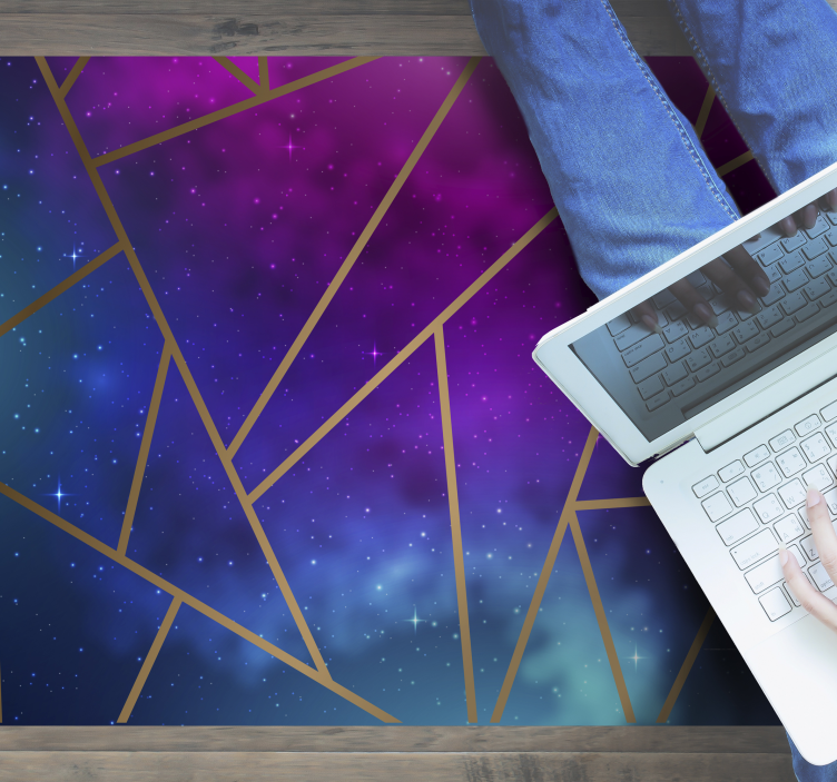 Cosmic blue and purple pattern geometric vinyl rug - TenStickers