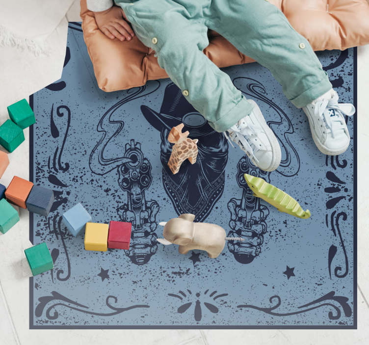 Cowboy Duel Imagery game vinyl rug - TenStickers