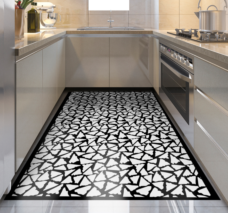 Crisp stone pattern kitchen vinyl rug - TenStickers
