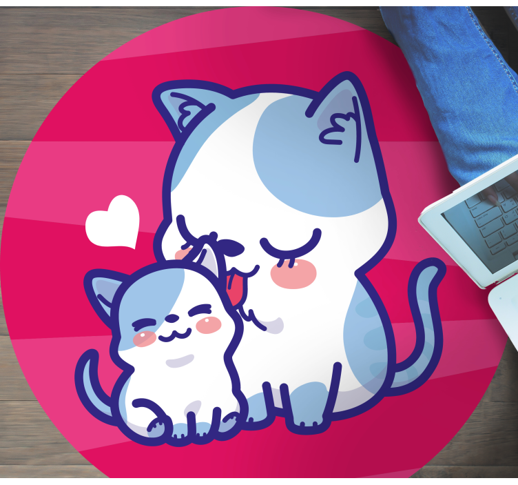 Cuddly Cat Companions kids vinyl rug - TenStickers