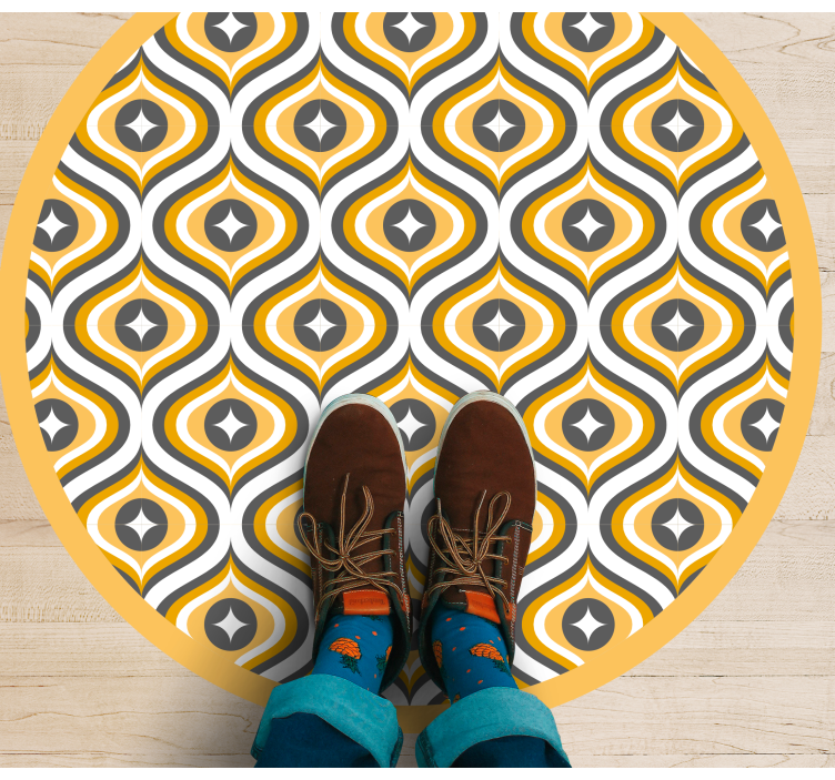 Curvy Jewel Pattern geometric vinyl rug - TenStickers