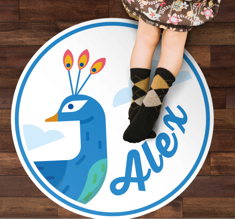 Customizable Peacock custom vinyl rug - TenStickers